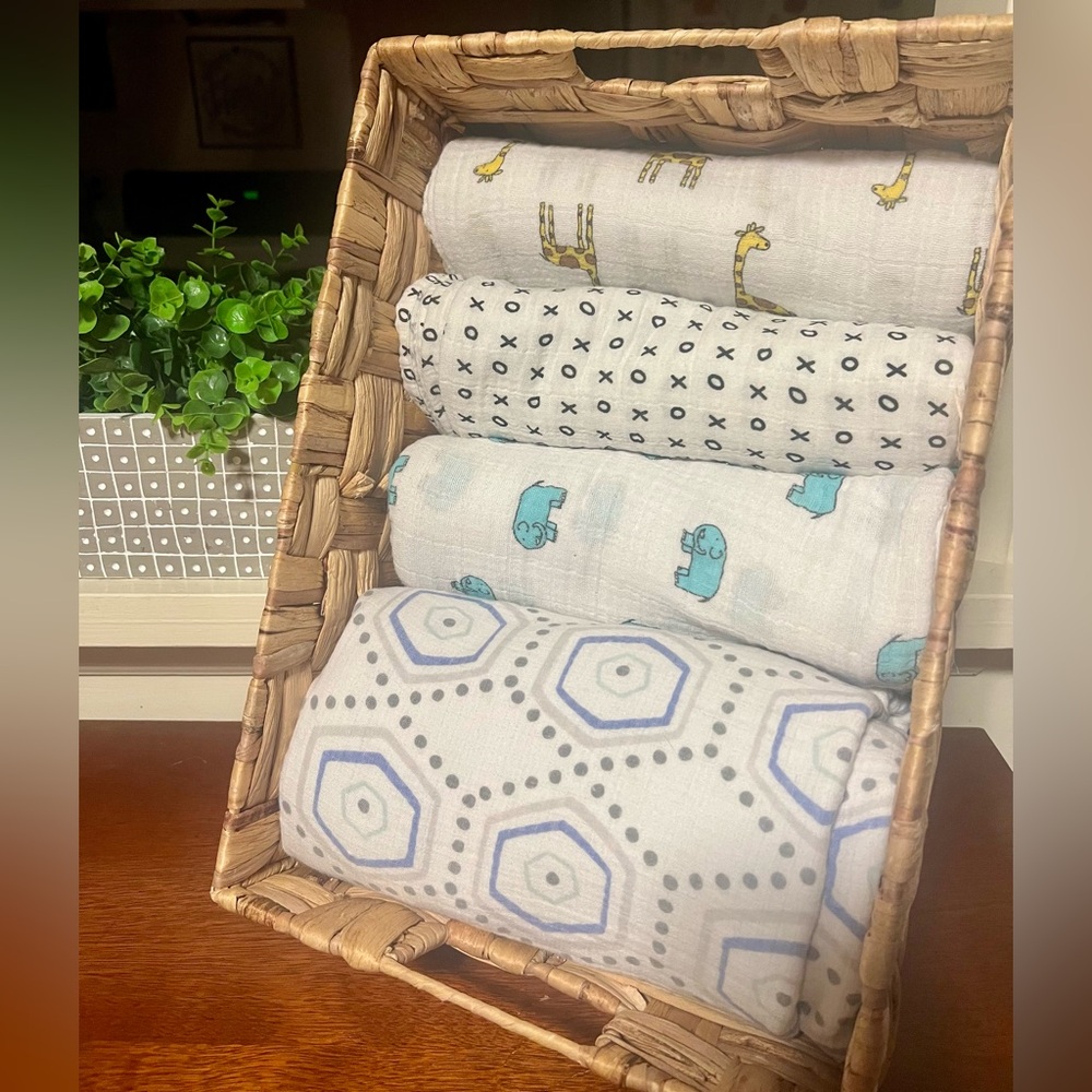 Aden + Anais muslin baby blankets/swaddles.